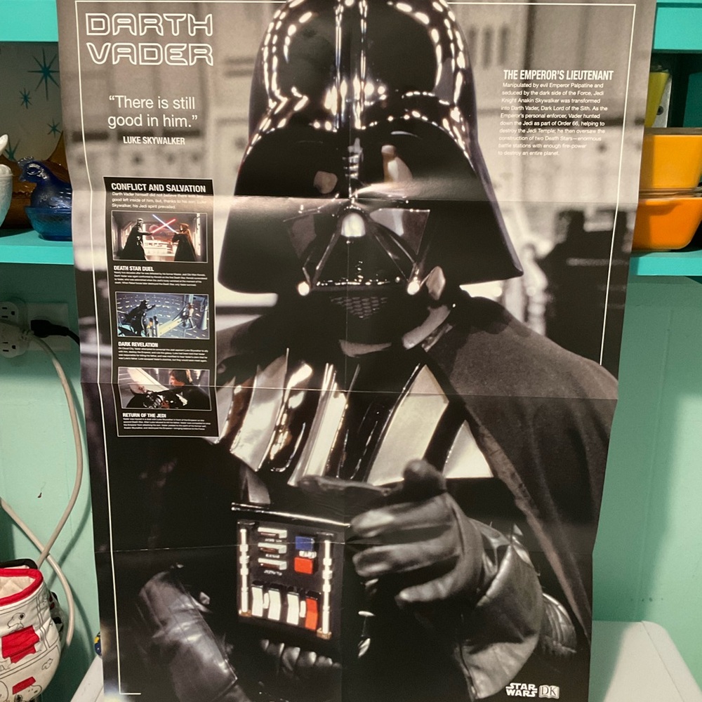 Darth Vader poster ..double sided very cool Star Wars piece 23x32